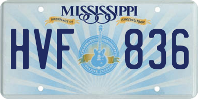 MS license plate HVF836