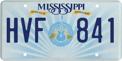 MS license plate HVF841