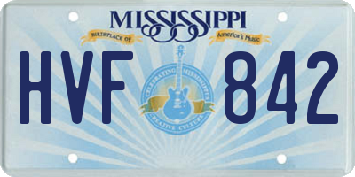 MS license plate HVF842
