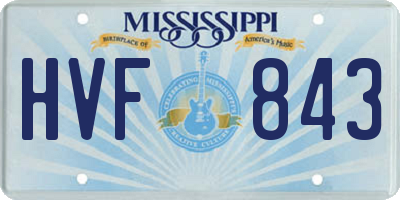 MS license plate HVF843