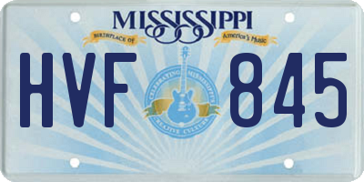 MS license plate HVF845