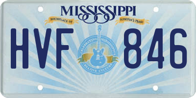 MS license plate HVF846