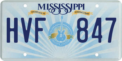 MS license plate HVF847
