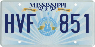 MS license plate HVF851