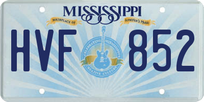 MS license plate HVF852