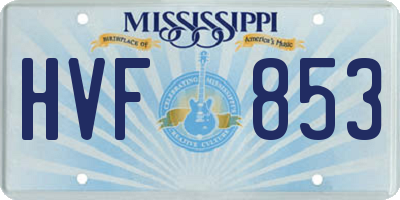 MS license plate HVF853