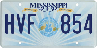MS license plate HVF854
