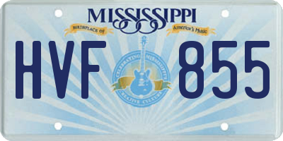MS license plate HVF855