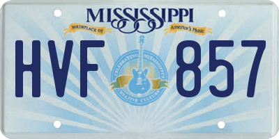 MS license plate HVF857