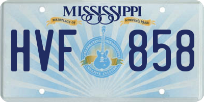 MS license plate HVF858