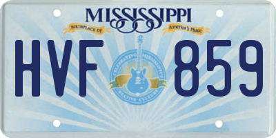 MS license plate HVF859