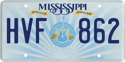 MS license plate HVF862