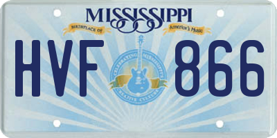 MS license plate HVF866