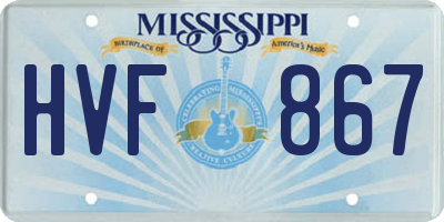 MS license plate HVF867