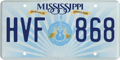 MS license plate HVF868