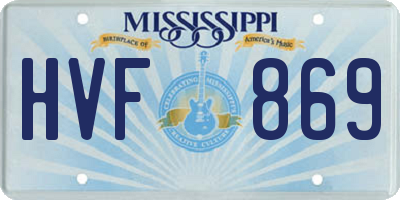 MS license plate HVF869