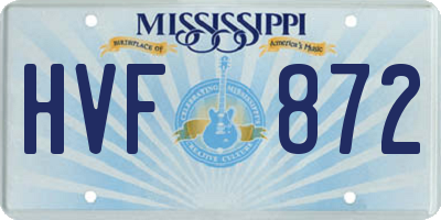 MS license plate HVF872
