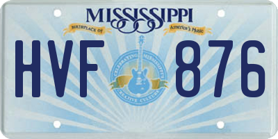 MS license plate HVF876