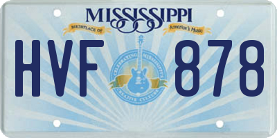 MS license plate HVF878