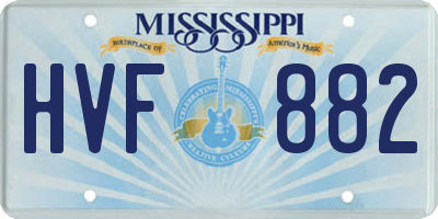 MS license plate HVF882