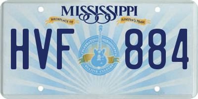 MS license plate HVF884