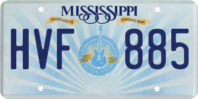 MS license plate HVF885