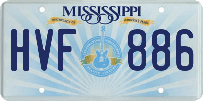 MS license plate HVF886