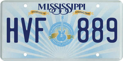 MS license plate HVF889