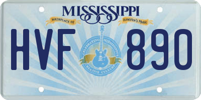 MS license plate HVF890