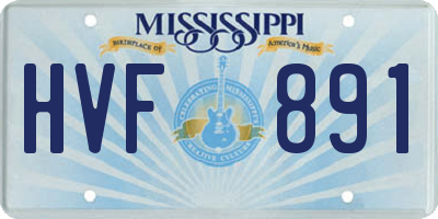 MS license plate HVF891