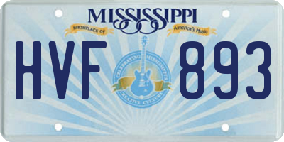 MS license plate HVF893