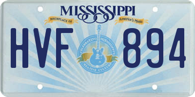 MS license plate HVF894