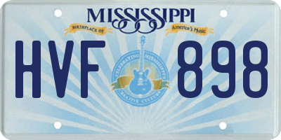 MS license plate HVF898
