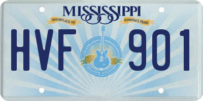 MS license plate HVF901