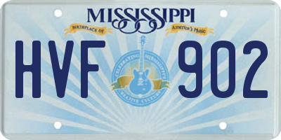MS license plate HVF902