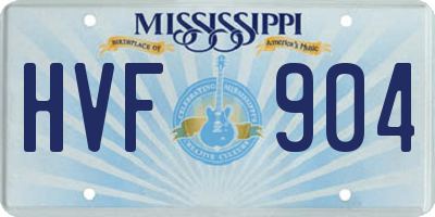 MS license plate HVF904