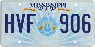 MS license plate HVF906