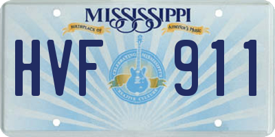 MS license plate HVF911