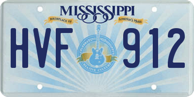 MS license plate HVF912