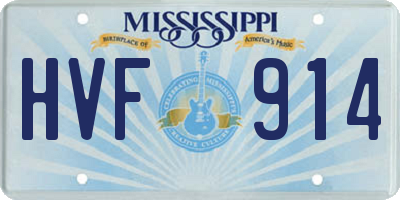 MS license plate HVF914