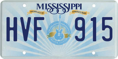 MS license plate HVF915