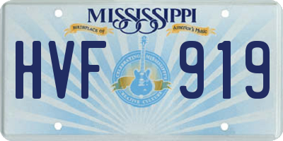 MS license plate HVF919