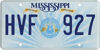 MS license plate HVF927