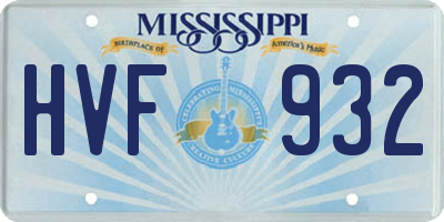 MS license plate HVF932