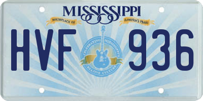 MS license plate HVF936