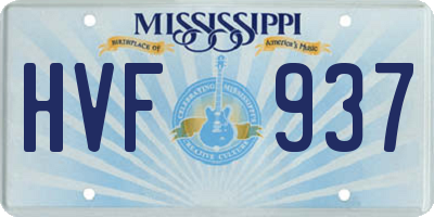 MS license plate HVF937