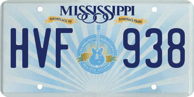 MS license plate HVF938