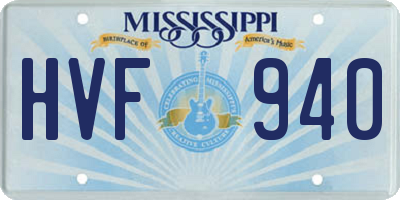 MS license plate HVF940