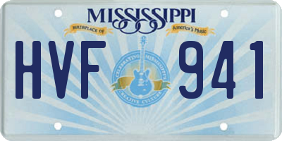 MS license plate HVF941
