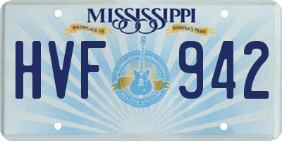 MS license plate HVF942